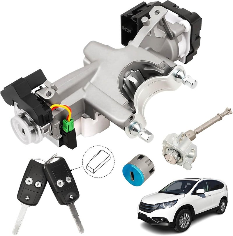 RAMATA Ignition Switch Lock Cylinder with Key (with Blank Chip) Compatible with 2012 2013 2014 Honda CRV (Ignition Chip: 46,Frequency: 433mHz) - Image 1